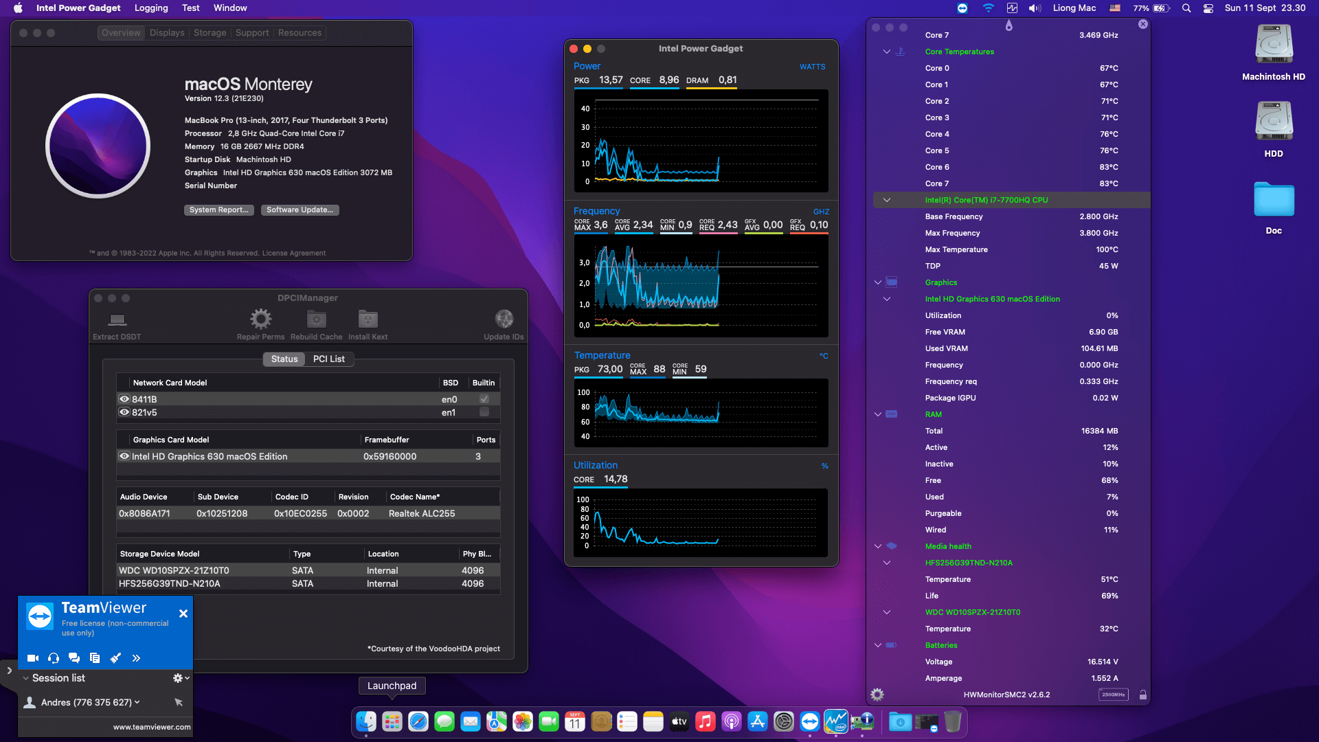 Success Hackintosh macOS Monterey 12.3 Build 21E230 in Acer Predator Helios 300 PH317-51-76PN